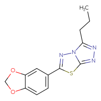 Chemical structure of 6-(2H-1,3-benzodioxol-5-yl)-3-propyl-[1,2,4]triazolo[3,4-b][1,3,4]thiadiazole - CSSB00121636992