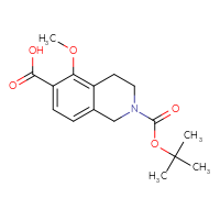 Chemical structure of 2-[(tert-butoxy)carbonyl]-5-methoxy-1,2,3,4-tetrahydroisoquinoline-6-carboxylic acid - CSSB14863684212
