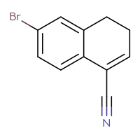 Chemical structure of 6-bromo-3,4-dihydronaphthalene-1-carbonitrile - CSSB00011010267