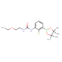 Chemical structure of 3-(2-ethoxyethyl)-1-[2-fluoro-3-(4,4,5,5-tetramethyl-1,3,2-dioxaborolan-2-yl)phenyl]urea - CSSB02225231999
