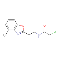 Chemical structure of 2-chloro-N-[2-(4-methyl-1,3-benzoxazol-2-yl)ethyl]acetamide - CSSB01998050511