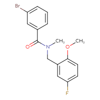 Chemical structure of 3-bromo-N-[(5-fluoro-2-methoxyphenyl)methyl]-N-methylbenzamide - CSSB15359668834