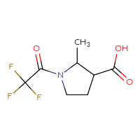 Chemical structure of 2-methyl-1-(2,2,2-trifluoroacetyl)pyrrolidine-3-carboxylic acid - CSSB00012558504