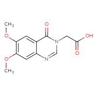 Chemical structure of 2-(6,7-dimethoxy-4-oxo-3,4-dihydroquinazolin-3-yl)acetic acid - CSSB00000734888