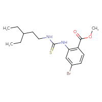 Chemical structure of methyl 4-bromo-2-{[(3-ethylpentyl)carbamothioyl]amino}benzoate - CSSB21432479528