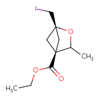 Chemical structure of ethyl (1r,4r)-1-(iodomethyl)-3-methyl-2-oxabicyclo[2.1.1]hexane-4-carboxylate - CSSB06741646949
