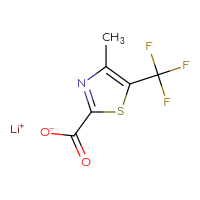 Chemical structure of lithium(1+) 4-methyl-5-(trifluoromethyl)-1,3-thiazole-2-carboxylate - CSSB21381578186