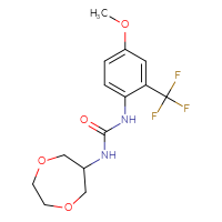 Chemical structure of 1-(1,4-dioxepan-6-yl)-3-[4-methoxy-2-(trifluoromethyl)phenyl]urea - CSSB00210808722