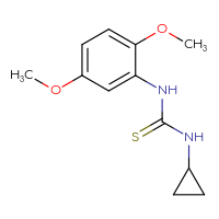 Chemical structure of 3-cyclopropyl-1-(2,5-dimethoxyphenyl)thiourea - CSSB00000386820