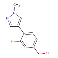 Chemical structure of [3-fluoro-4-(1-methyl-1H-pyrazol-4-yl)phenyl]methanol - CSSB03554379725