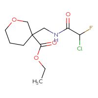 Chemical structure of ethyl 3-[(2-chloro-2-fluoroacetamido)methyl]oxane-3-carboxylate - CSSB21332124472