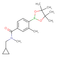 Chemical structure of N-(cyclopropylmethyl)-N,3-dimethyl-4-(4,4,5,5-tetramethyl-1,3,2-dioxaborolan-2-yl)benzamide - CSSB02526927074