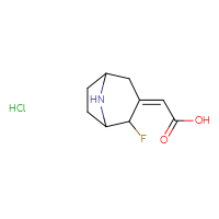 Chemical structure of 2-[(3Z)-2-fluoro-8-azabicyclo[3.2.1]octan-3-ylidene]acetic acid hydrochloride - CSSB21103097655