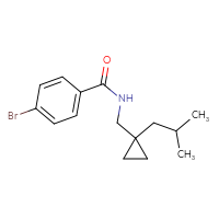 Chemical structure of 4-bromo-N-{[1-(2-methylpropyl)cyclopropyl]methyl}benzamide - CSSB00043669267