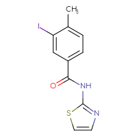 Chemical structure of 3-iodo-4-methyl-N-(1,3-thiazol-2-yl)benzamide - CSSB00020579956
