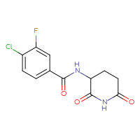 Chemical structure of 4-chloro-N-(2,6-dioxopiperidin-3-yl)-3-fluorobenzamide - CSSB00038584953