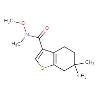 Chemical structure of N-methoxy-N,6,6-trimethyl-4,5,6,7-tetrahydro-1-benzothiophene-3-carboxamide - CSSB01213300970