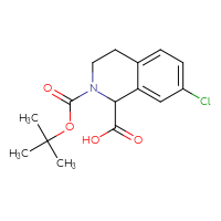 Chemical structure of 2-[(tert-butoxy)carbonyl]-7-chloro-1,2,3,4-tetrahydroisoquinoline-1-carboxylic acid - CSSB00010274863
