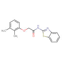 Chemical structure of N-(1,3-benzothiazol-2-yl)-2-(2,3-dimethylphenoxy)acetamide - CSSB00121728860