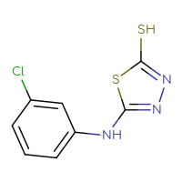 Chemical structure of 5-[(3-chlorophenyl)amino]-1,3,4-thiadiazole-2-thiol - CSSB00000195465