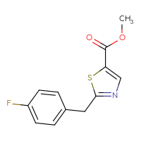 Chemical structure of methyl 2-[(4-fluorophenyl)methyl]-1,3-thiazole-5-carboxylate - CSSB00005704029