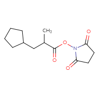 Chemical structure of 2,5-dioxopyrrolidin-1-yl 3-cyclopentyl-2-methylpropanoate - CSSB20270128798