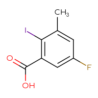 Chemical structure of 5-fluoro-2-iodo-3-methylbenzoic acid - CSSB00102954000