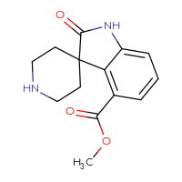 Chemical structure of methyl 2-oxo-1,2-dihydrospiro[indole-3,4'-piperidine]-4-carboxylate - CSSB20270649046
