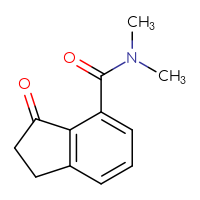 Chemical structure of N,N-dimethyl-3-oxo-2,3-dihydro-1H-indene-4-carboxamide - CSSB01991563235