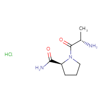 Chemical structure of (2S)-1-[(2S)-2-aminopropanoyl]pyrrolidine-2-carboxamide hydrochloride - CSSB00102634287