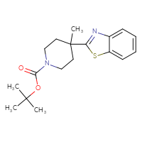 Chemical structure of tert-butyl 4-(1,3-benzothiazol-2-yl)-4-methylpiperidine-1-carboxylate - CSSB03540490319