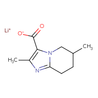 Chemical structure of lithium(1+) 2,6-dimethyl-5H,6H,7H,8H-imidazo[1,2-a]pyridine-3-carboxylate - CSSB00161116130