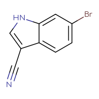 Chemical structure of 6-bromo-1H-indole-3-carbonitrile - CSSB00012359395