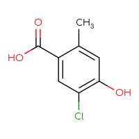Chemical structure of 5-chloro-4-hydroxy-2-methylbenzoic acid - CSSB00010391078