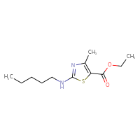 Chemical structure of ethyl 4-methyl-2-(pentylamino)-1,3-thiazole-5-carboxylate - CSSB00000697171