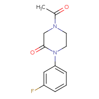 Chemical structure of 4-acetyl-1-(3-fluorophenyl)piperazin-2-one - CSSB01995854363