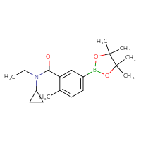 Chemical structure of N-cyclopropyl-N-ethyl-2-methyl-5-(4,4,5,5-tetramethyl-1,3,2-dioxaborolan-2-yl)benzamide - CSSB02526921755