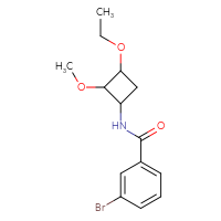 Chemical structure of 3-bromo-N-(3-ethoxy-2-methoxycyclobutyl)benzamide - CSSB00074613453