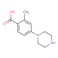 Chemical structure of 2-methyl-4-(piperazin-1-yl)benzoic acid - CSSB00012059175