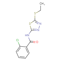 Chemical structure of 2-chloro-N-[5-(ethylsulfanyl)-1,3,4-thiadiazol-2-yl]benzamide - CSSB00026243268