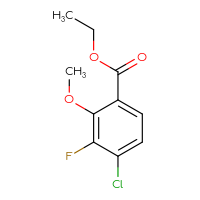 Chemical structure of ethyl 4-chloro-3-fluoro-2-methoxybenzoate - CSSB00055887109