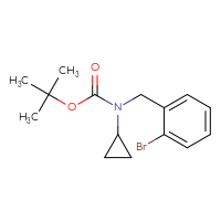 Chemical structure of tert-butyl N-[(2-bromophenyl)methyl]-N-cyclopropylcarbamate - CSSB00011924234