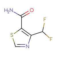 Chemical structure of 4-(difluoromethyl)-1,3-thiazole-5-carboxamide - CSSB01990961939