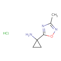Chemical structure of 1-(3-methyl-1,2,4-oxadiazol-5-yl)cyclopropan-1-amine hydrochloride - CSSB00015193624