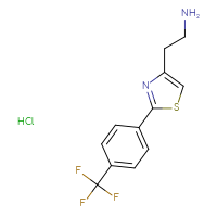 Chemical structure of 2-{2-[4-(trifluoromethyl)phenyl]-1,3-thiazol-4-yl}ethan-1-amine hydrochloride - CSSB20785369458