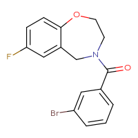 Chemical structure of 4-(3-bromobenzoyl)-7-fluoro-2,3,4,5-tetrahydro-1,4-benzoxazepine - CSSB01005845056