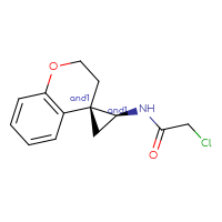 Chemical structure of rac-2-chloro-N-[(3'R,4R)-2,3-dihydrospiro[1-benzopyran-4,1'-cyclopropan]-3'-yl]acetamide - CSSB21332082605