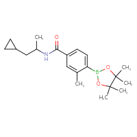 Chemical structure of N-(1-cyclopropylpropan-2-yl)-3-methyl-4-(4,4,5,5-tetramethyl-1,3,2-dioxaborolan-2-yl)benzamide - CSSB02533515771