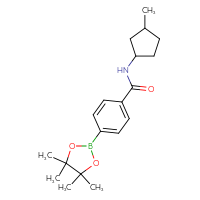 Chemical structure of N-(3-methylcyclopentyl)-4-(4,4,5,5-tetramethyl-1,3,2-dioxaborolan-2-yl)benzamide - CSSB02526791572