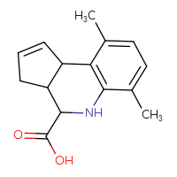 Chemical structure of 6,9-dimethyl-3H,3aH,4H,5H,9bH-cyclopenta[c]quinoline-4-carboxylic acid - CSSB00025753628